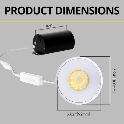 P-7152 3.5 inch Millwork Trimless Round White HO 18-30W, 1700-2700 Lumens 5CCT Recessed Light