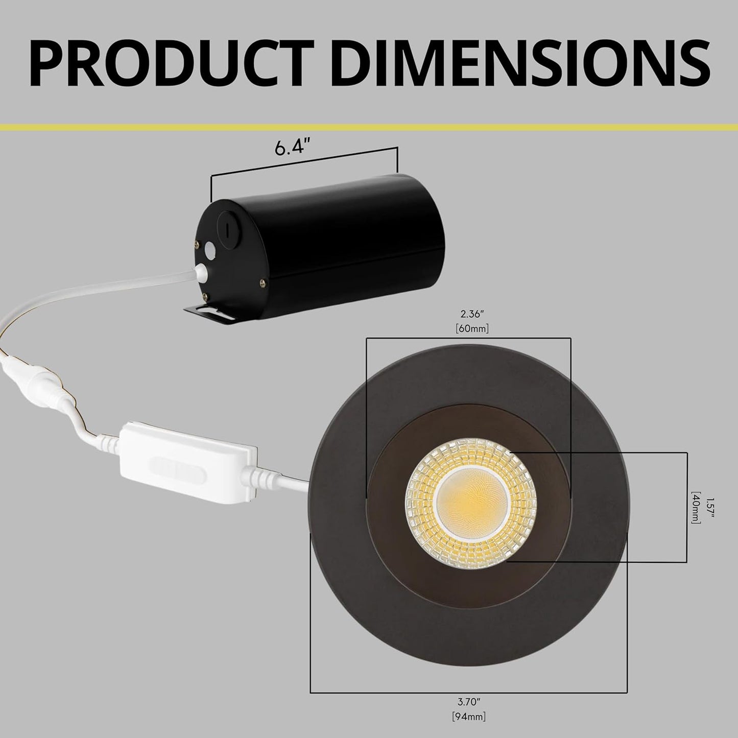 P-7523 3 inch Round Black, 8W, 800 Lumens, 5CCT Recessed Light