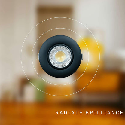 P-6175 3.5 Inch Round Black 14W 1400 Lumens 5CCT Gimbal Light