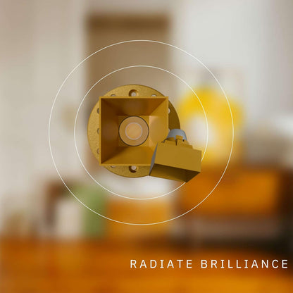 P-6589 1 Inch Square Drop, Brass Finish 15 Watts, 1200 Lumens 5CCT Recessed Light