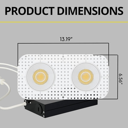 P-7456 4 inch Trimless 2 Head Round White, 30/44W, 3200/4800 Lumens, 5CCT Recessed Light