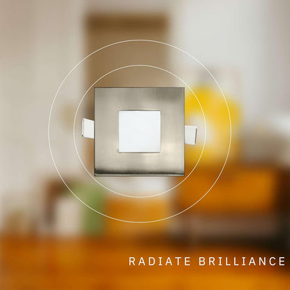 P-5876 3 Inch Square Brushed Nickel 8W 500 Lumens 5CCT Slim Ultra-Thin Light