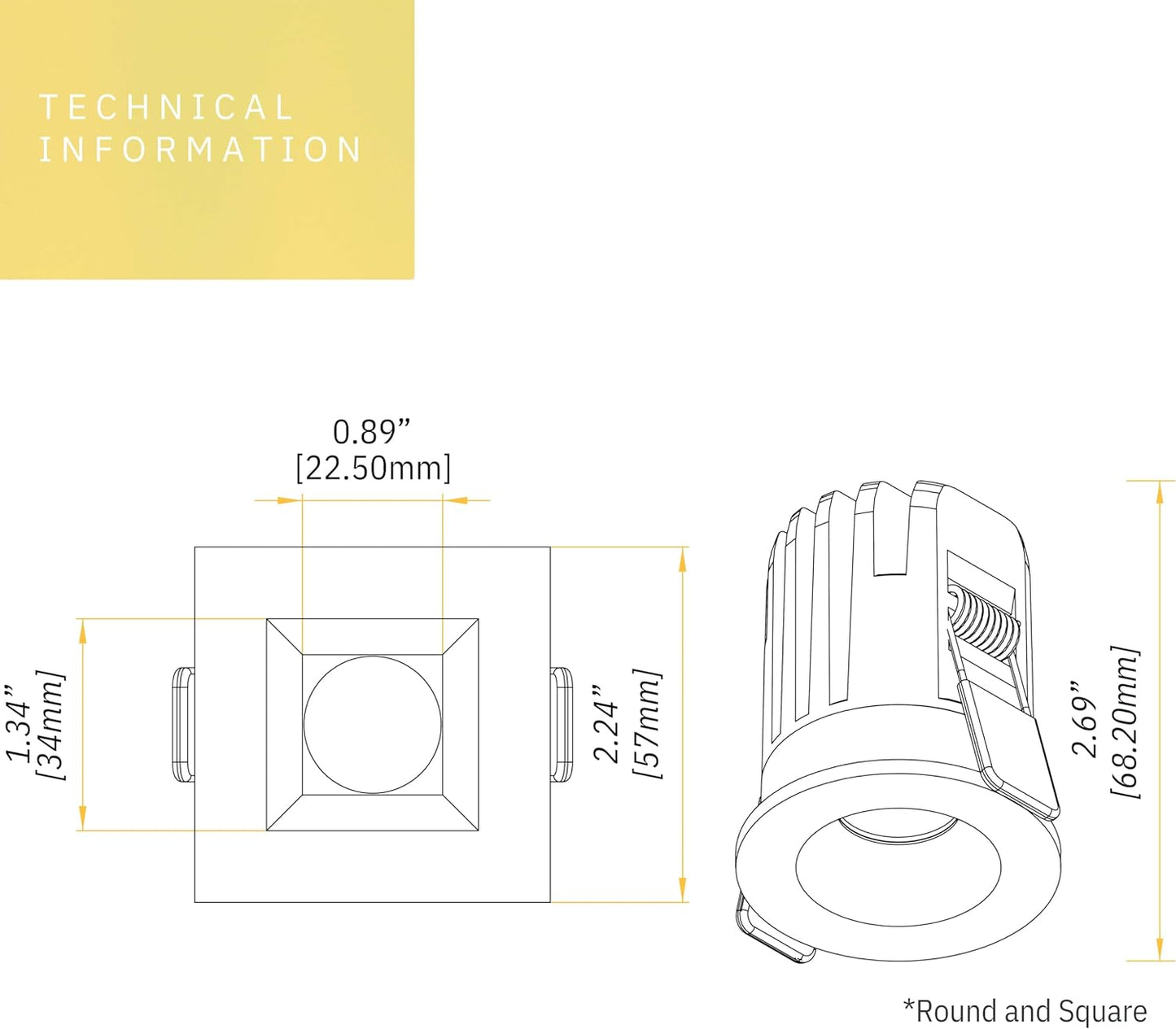 P-6340 1.5 Inch Square Bronze Smooth 7W 600 Lumens 5CCT Recessed Light