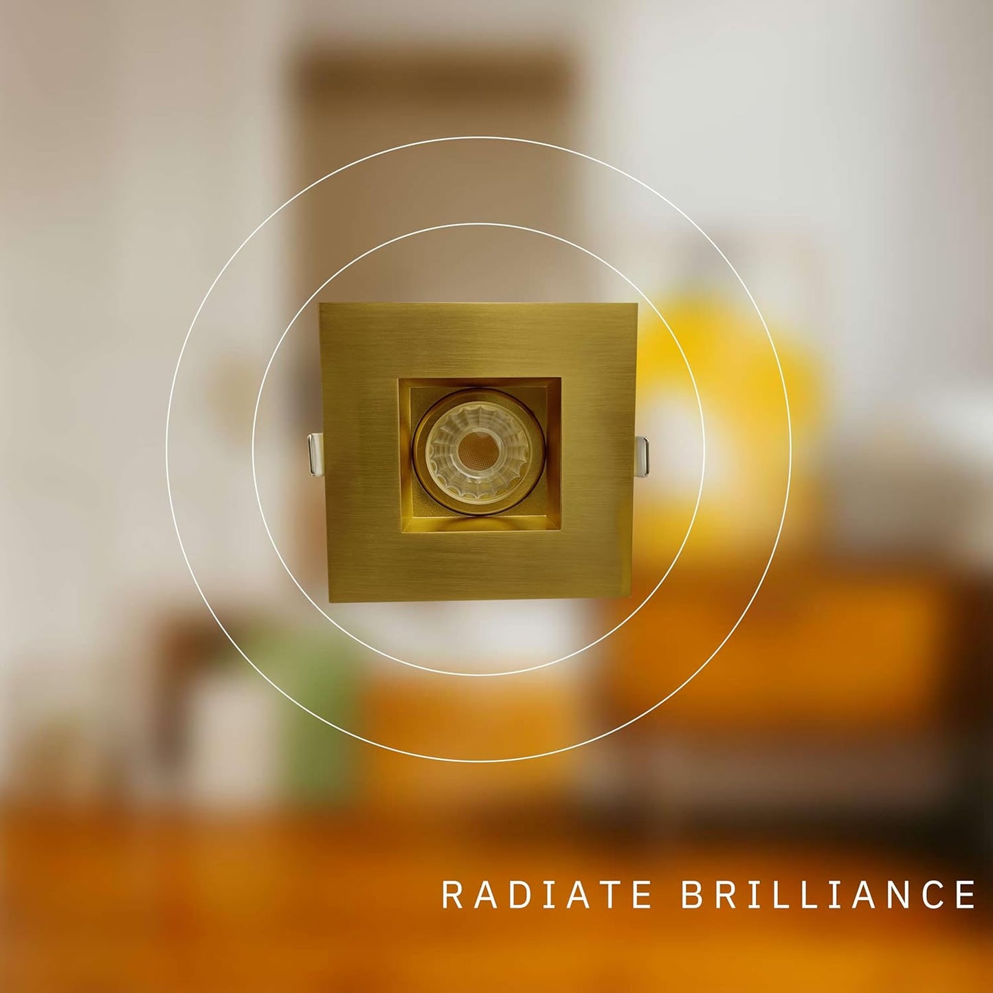 P-5869 3 Inch Square Brushed Brass 8W 700 Lumens 5CCT Gimbal Light