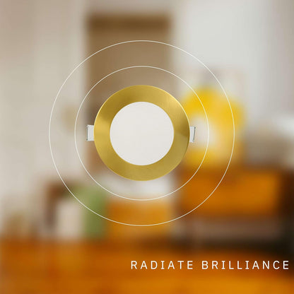 P-6209 5 Inch Round Brushed Brass 15W 1200 Lumens 5CCT Slim Light