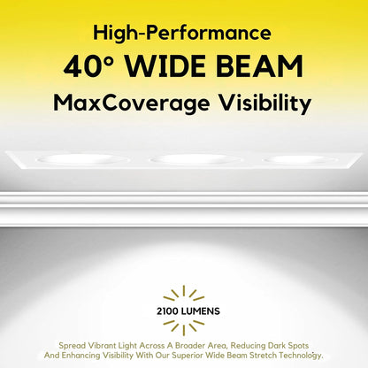 P-7387 2 inch Trimless 3 Head Round White 24W, 2100 Lumens, 5CCT Recessed Light