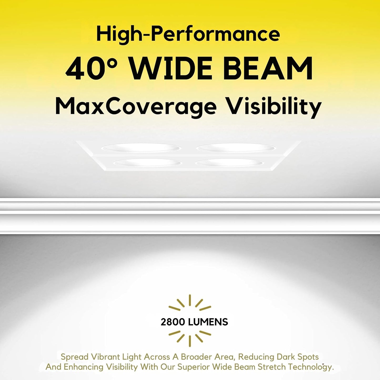 P-7394 2 inch Trimless Quadruple Head Square White 32W, 2800 Lumens, 5CCT Recessed Light