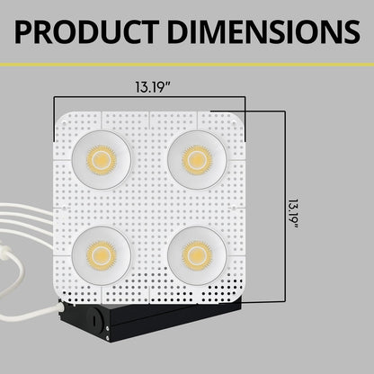 P-7468 4 inch Trimless Quadruple Head Round White HO, 80/128W, 9000/12000 Lumens, 5CCT Recessed Light