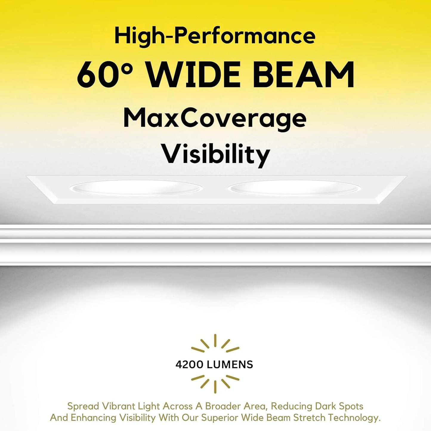 P-7436 3 inch Trimless 2 Head Square White HO, 48W, 4200 Lumens, Non-IC, 5CCT Recessed Light