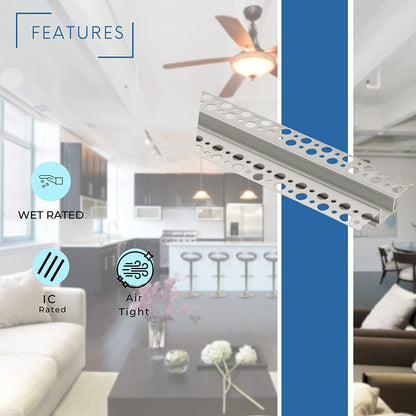 P-5274 8ft Trimless LED Recessed Aluminum Channel, Many Connector Options Available