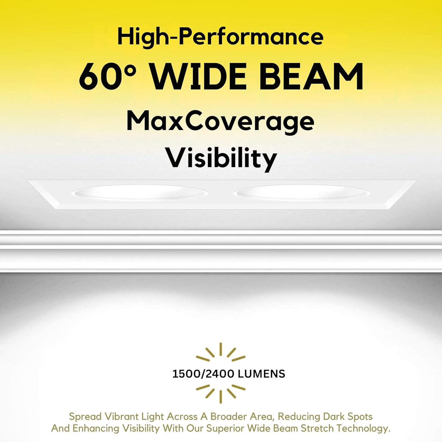 P-7400 2 inch Trimless 2 Head Square White HO, 16/28W, 1500/2400 Lumens, 5CCT Recessed Light