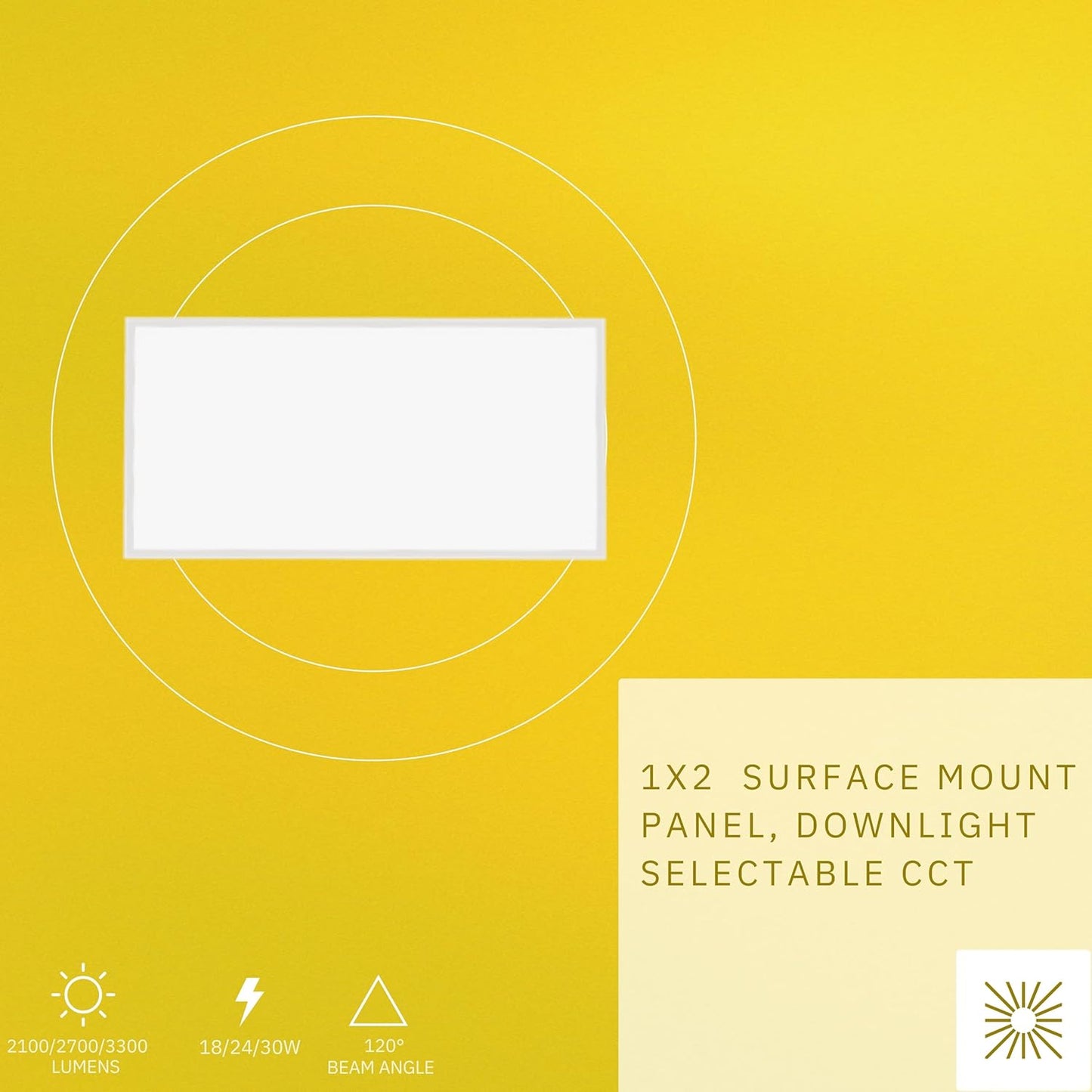 P-6627 1x2 LED Surface Mount Panel Light, 18 Watts, 2100 Lumens 5CCT