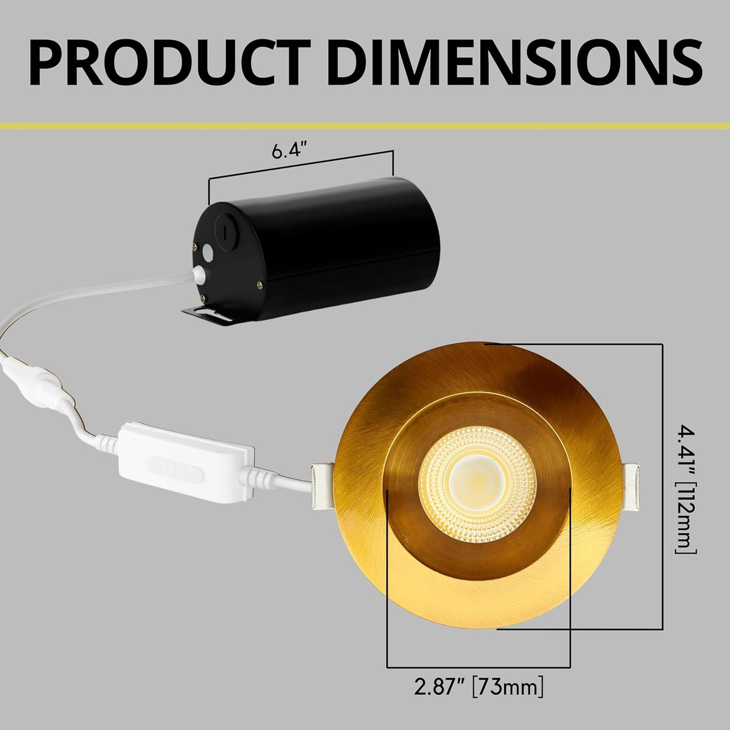 P-7132 3.5 inch Round Brushed Brass 15-9W, 1400-900 Lumens 5CCT Recessed Light