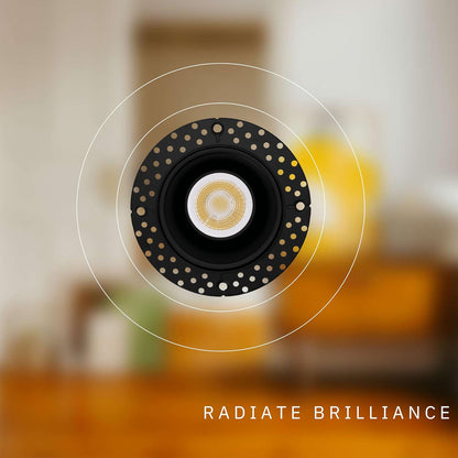 P-6538 1.5 Inch Trimless Gimbal Round, Black Finish 12 Watts, 1000 Lumens 5CCT Recessed Light