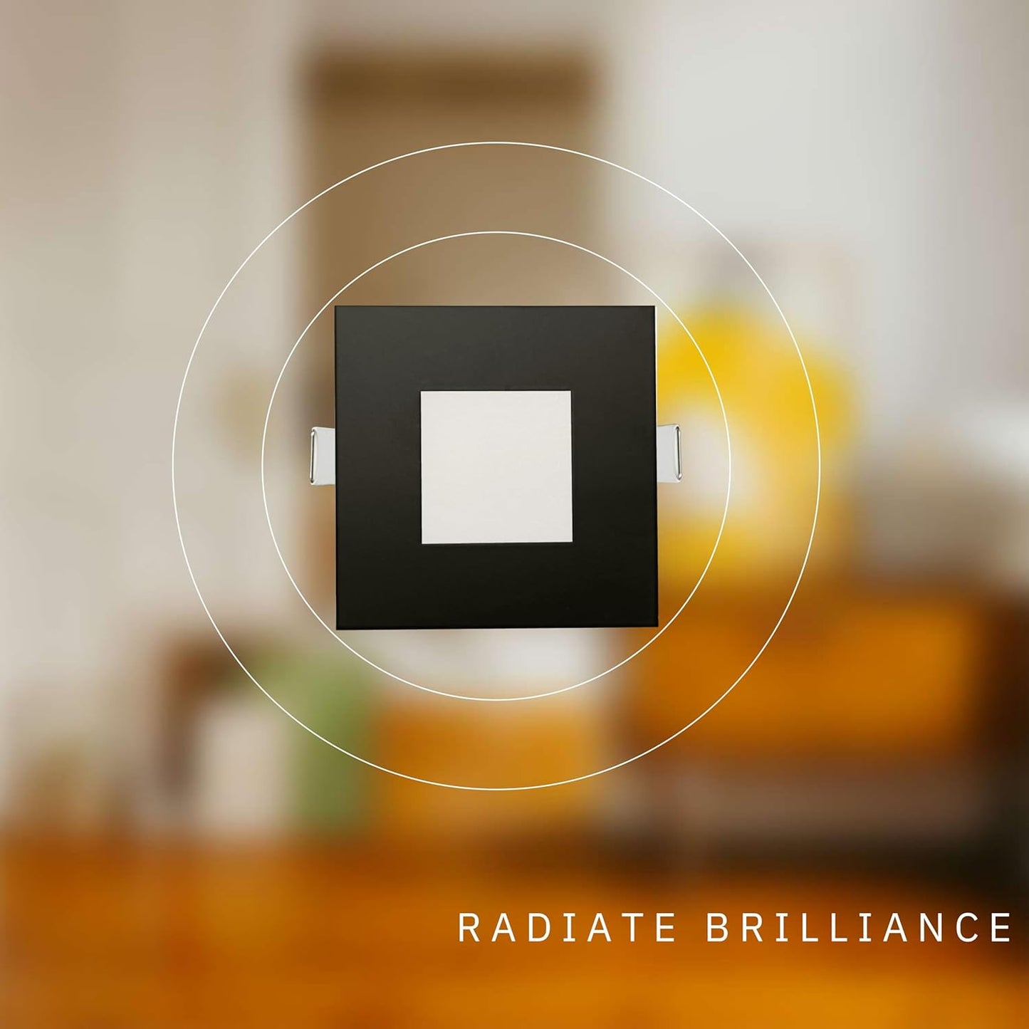 P-6218 4 Inch Square Black 12W 850 Lumens 5CCT Slim Light