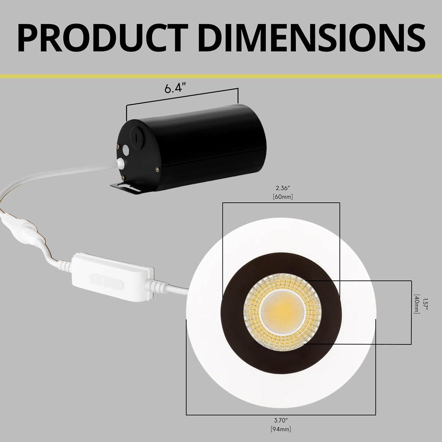 P-7525 3 inch Round Two-Tone, 8W, 800 Lumens, 5CCT Recessed Light