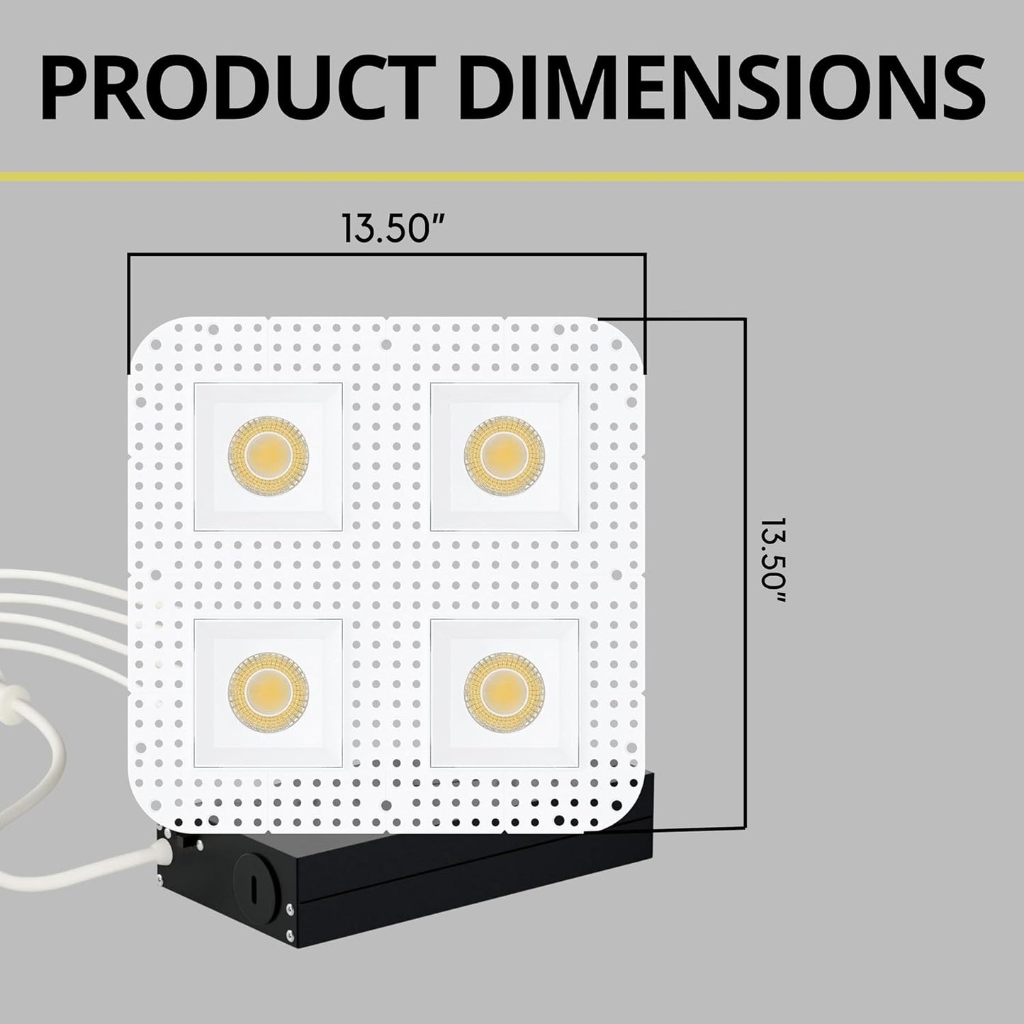 P-7473 4 inch Trimless Quadruple Head Round White HO, 80/128W, 9000/12000 Lumens, 5CCT Recessed Light