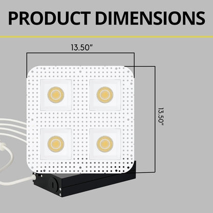 P-7473 4 inch Trimless Quadruple Head Round White HO, 80/128W, 9000/12000 Lumens, 5CCT Recessed Light