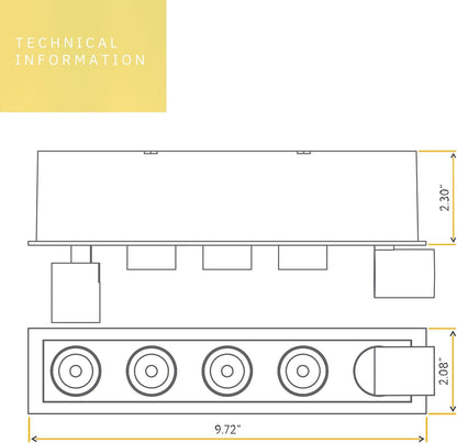 P-6634 2 Inch 5 Head Retractable, White Finish 15 Watts, 980 Lumens 5CCT Recessed Light