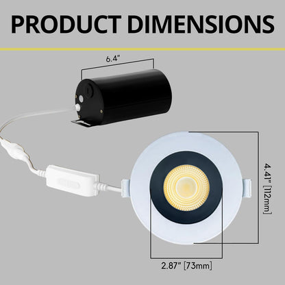 P-7126 3.5 inch Round Two-Tone 15-9W, 1400-900 Lumens 5CCT Recessed Light