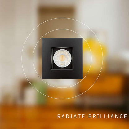 P-5086 4 Inch Square Black 15/22W,1600/2400 Lumens 5CCT Recessed Light