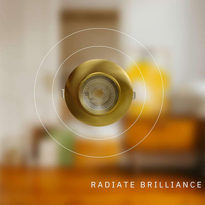 P-5867 4 Inch Round Brushed Brass 14W 1200 Lumens 5CCT Gimbal Light