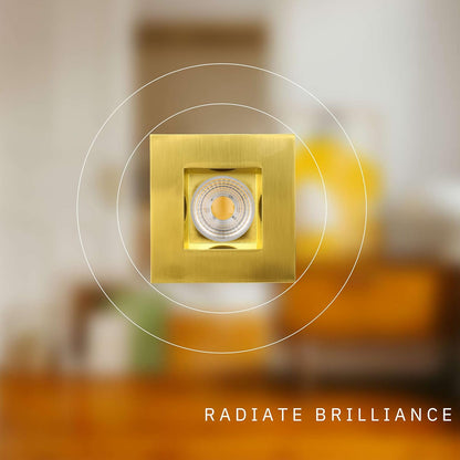 P-5819 4 Inch Square Brushed Brass 15W 1100 Lumens Super White 5k Recessed Light