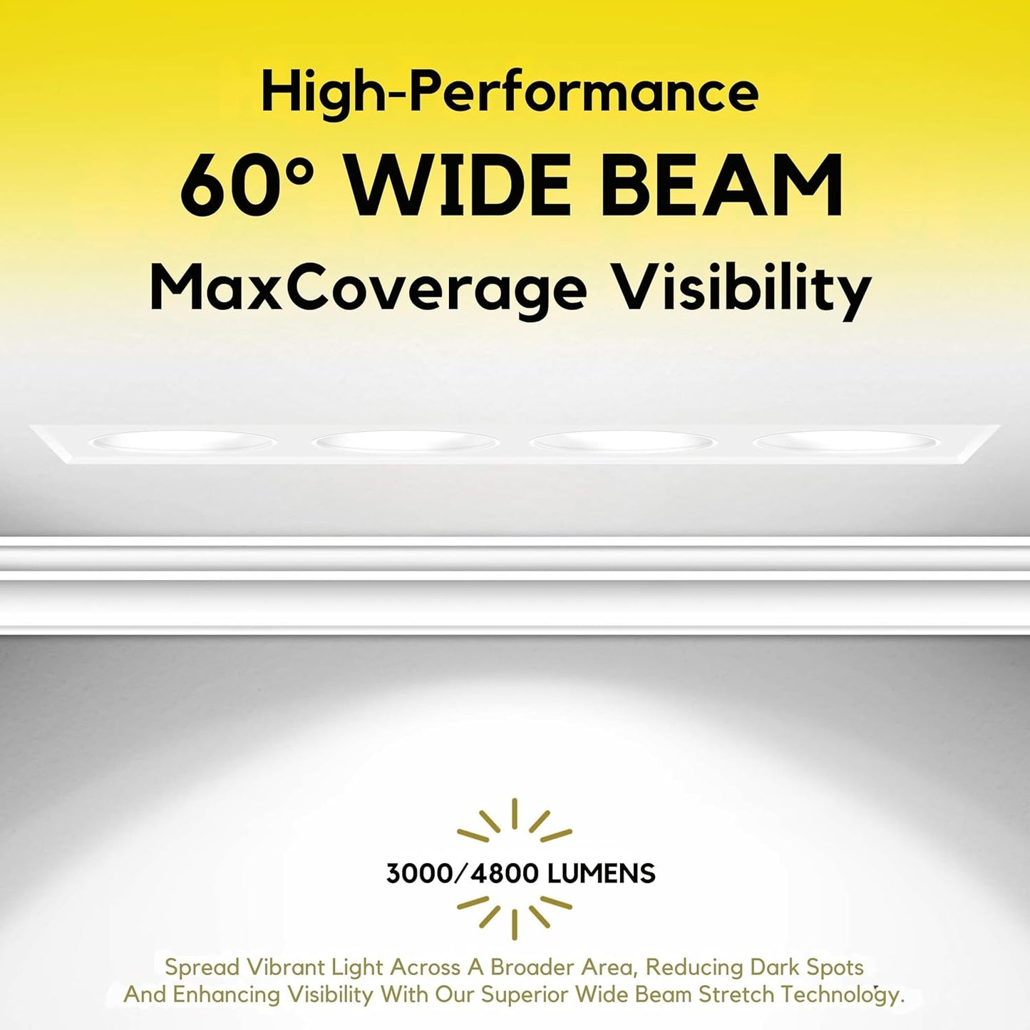 P-7397 2 inch Trimless 4 Head Round White HO, 32/56W, 3000/4800 Lumens, 5CCT Recessed Light