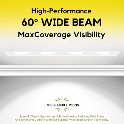 P-7397 2 inch Trimless 4 Head Round White HO, 32/56W, 3000/4800 Lumens, 5CCT Recessed Light