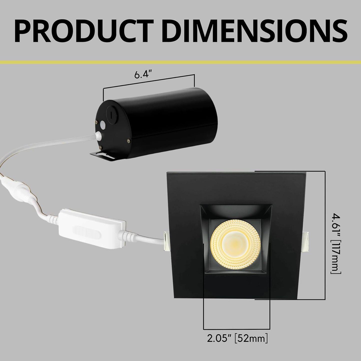 P-7139 3.5 inch Square Wall-Wash Black 15-9W, 1400-900 Lumens 5CCT Recessed Light