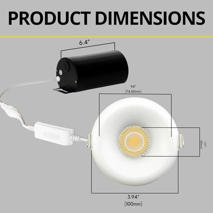 P-7548 3 inch Round Wave White, 8W, 800 Lumens, 5CCT Recessed Light
