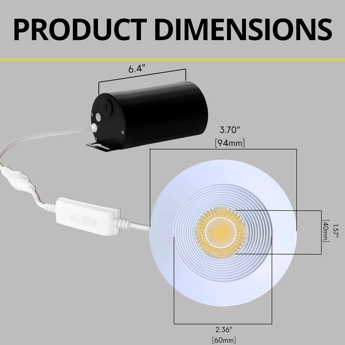 P-7481 3 inch Baffle Round White HO, 24W, 2100 Lumens, 5CCT Recessed Light