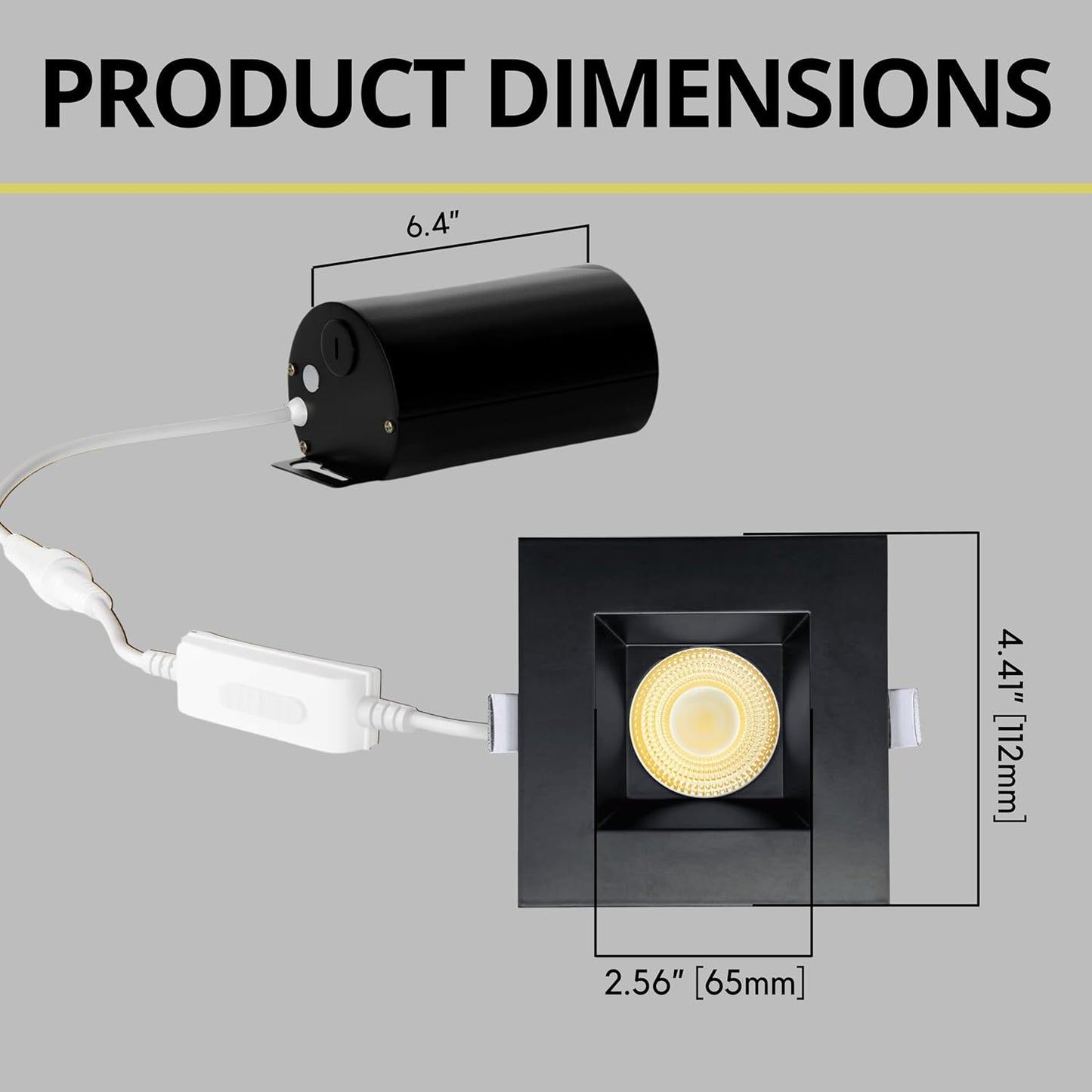 P-7125 3.5 inch Square Black 15-9W, 1400-900 Lumens 5CCT Recessed Light