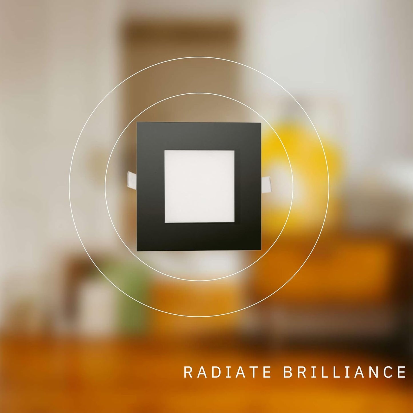 P-5885 5 Inch Square Black 15W 1100 Lumens 5CCT Slim Ultra-Thin Light