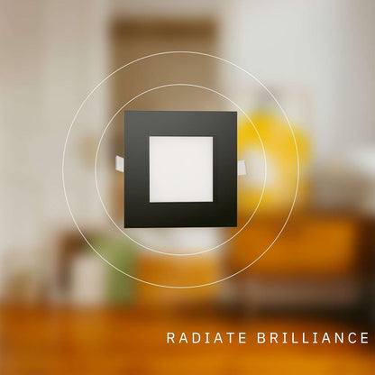 P-5885 5 Inch Square Black 15W 1100 Lumens 5CCT Slim Ultra-Thin Light