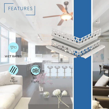 P-5277 Trimless LED Recessed Aluminum Outside 90 Degree Corner Connector, Tape Light Size 14mm, Length 4.5 Inch
