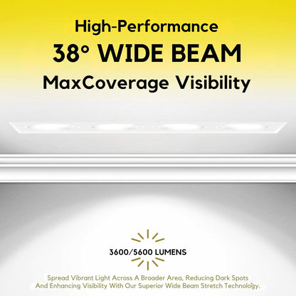 P-7446 3.5 inch Trimless 4 Head Square White, 36/60, 3600/5600 Lumens, 5CCT Recessed Light