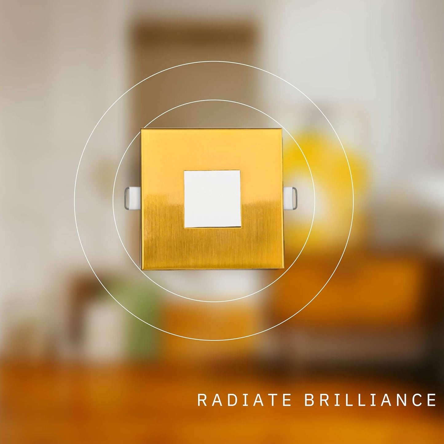 P-6625 2 Inch Slim Ultra-Thin Square, Brushed Brass 5 Watts, 300 Lumens 5CCT Recessed Light