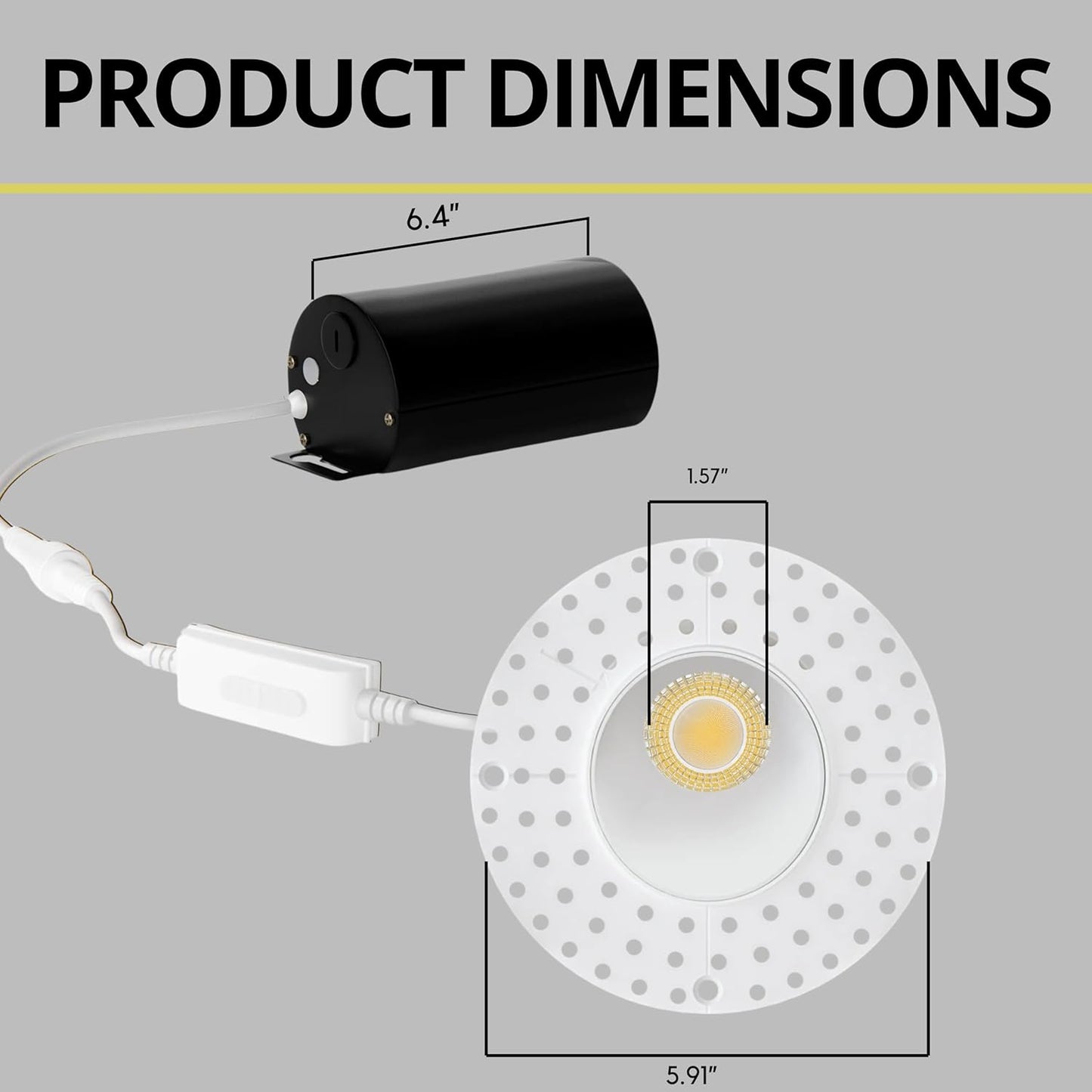 P-7506 3 inch Trimless Round Wall-Wash White HO, 24W, 2100 Lumens, 5CCT Recessed Light