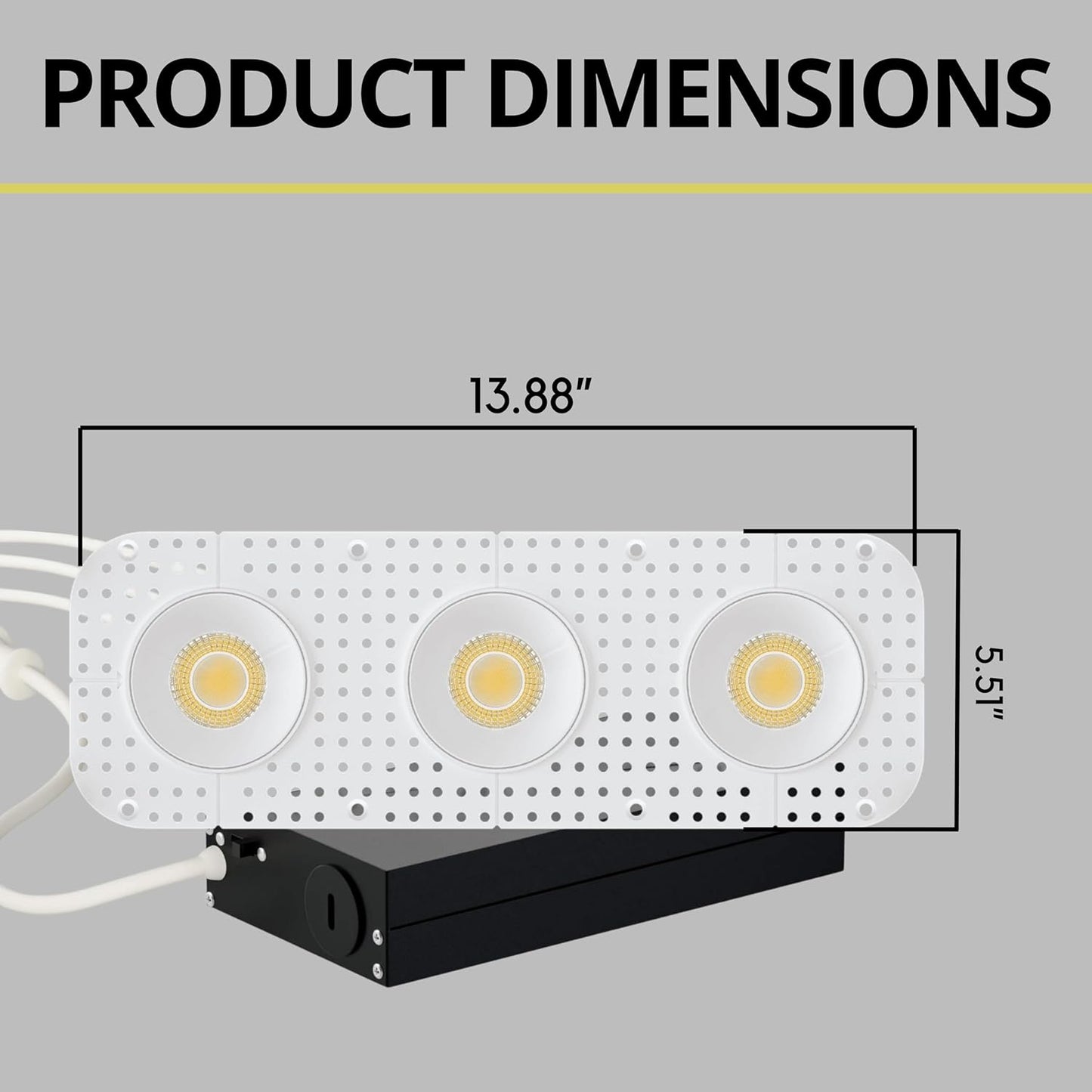 P-7423 3 inch Trimless 3 Head Round White HO, 45/60W, 4200/6300 Lumens, 5CCT Recessed Light