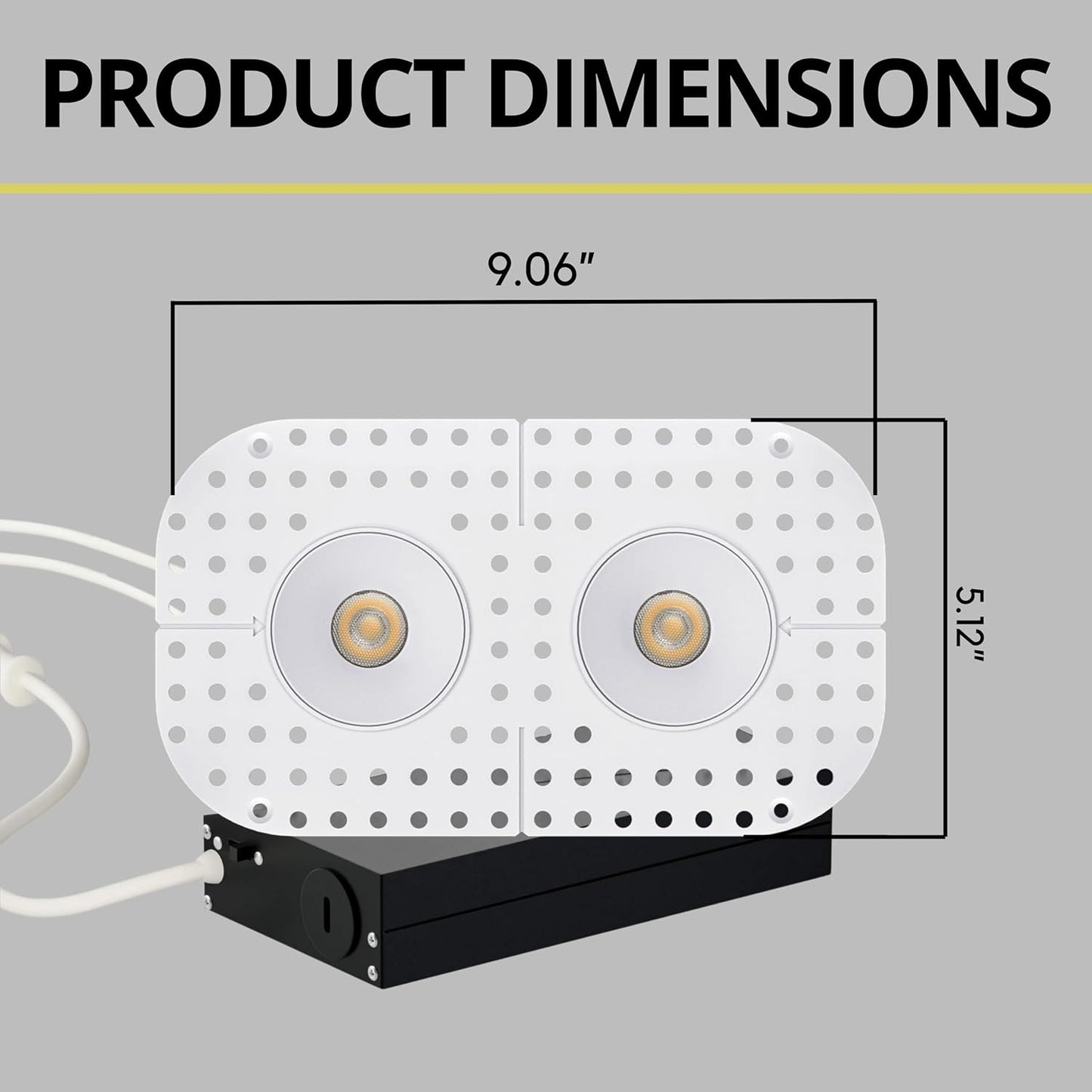P-7404 2 inch Trimless 2 Head Round White HO, 28/40W, 2400/3400 Lumens, 5CCT Recessed Light