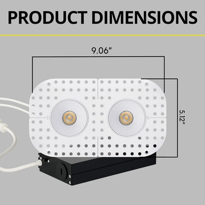 P-7404 2 inch Trimless 2 Head Round White HO, 28/40W, 2400/3400 Lumens, 5CCT Recessed Light