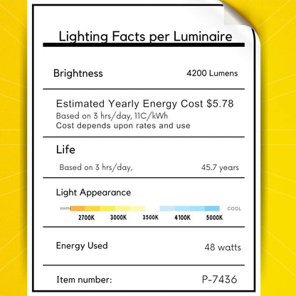 P-7436 3 inch Trimless 2 Head Square White HO, 48W, 4200 Lumens, Non-IC, 5CCT Recessed Light