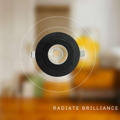 P-6528 4 Inch Gimbal Round, Black Finish 13 Watts, 1200 Lumens 5CCT Recessed Light