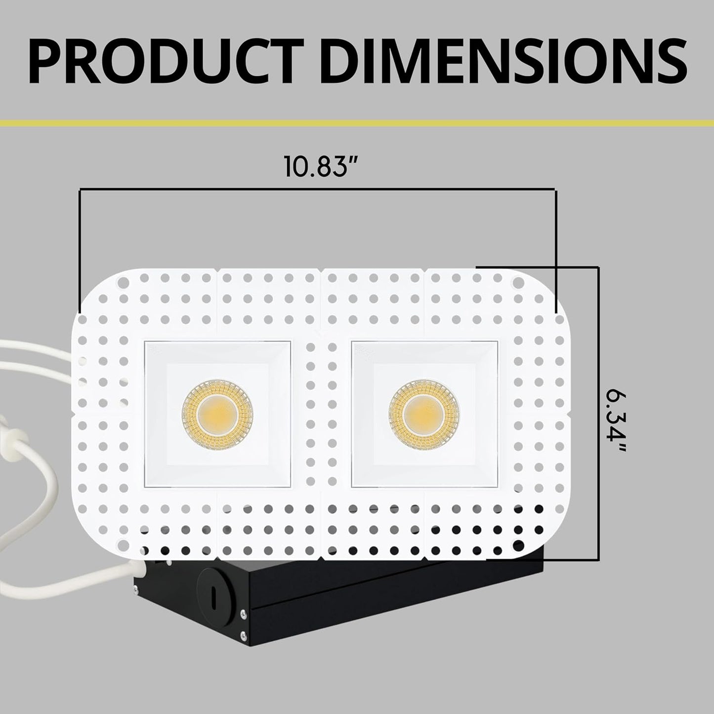 P-7427 3 inch Trimless 2 Head Square White HO, 30/40W, 2800/4200 Lumens, 5CCT Recessed Light