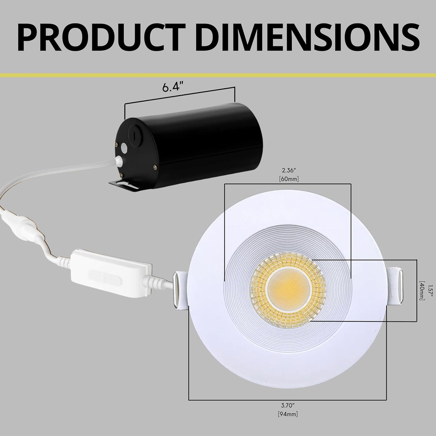 P-7535 3 inch Baffle Round White, 8W, 800 Lumens, 5CCT Recessed Light