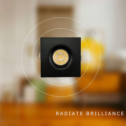 P-6494 3.5 Inch Gimbal Square, Black Finish 20 Watts, 1850 Lumens 5CCT Recessed Light