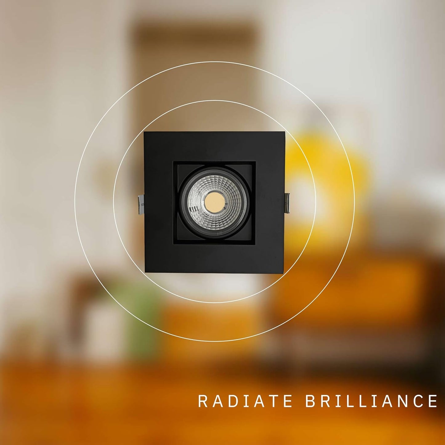 P-5479 4 Inch Square Black 14W 1100 Lumens 5CCT Gimbal Light