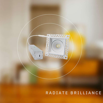 P-6078 1.5 Inch Trimless Square White 7W 500 Lumens 5CCT Recessed Light