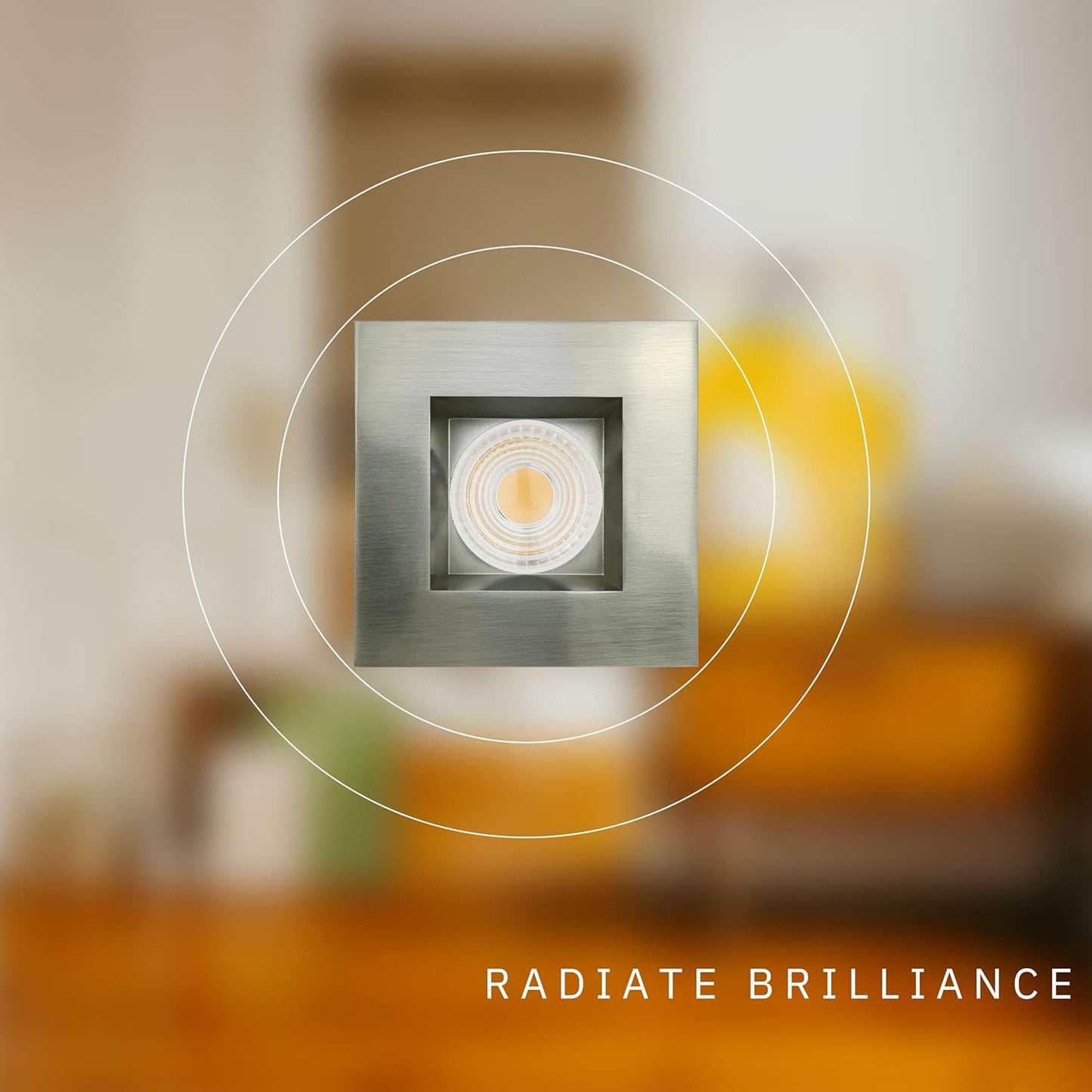 P-6484 4 Inch Square, Brushed Nickel Finish 32 Watts, 3000 Lumens 5CCT Recessed Light
